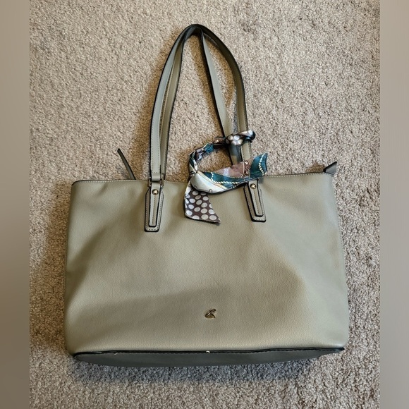 Kate & Alex Cuffaro Italian Design Beige Tote zip up bag - Picture 12 of 16